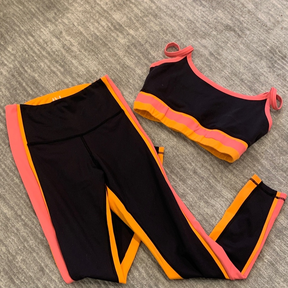 Colorful IVL Activewear Set with Pink and Orange Accents